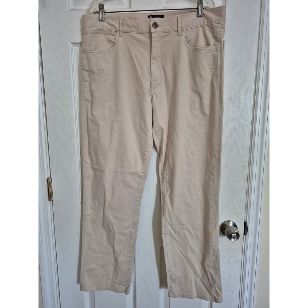 Johnnie-O West Coast Prep Mens 35x30 Beige Cotton Stretch 5 Pocket Pants 38 W